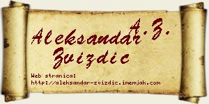 Aleksandar Zvizdić vizit kartica